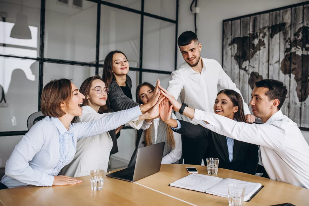 Group of people working together